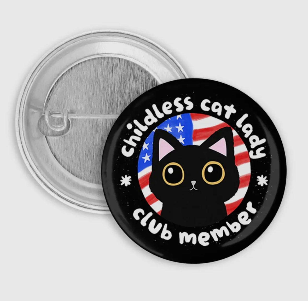 Childless Cat Lady Club Member Pin