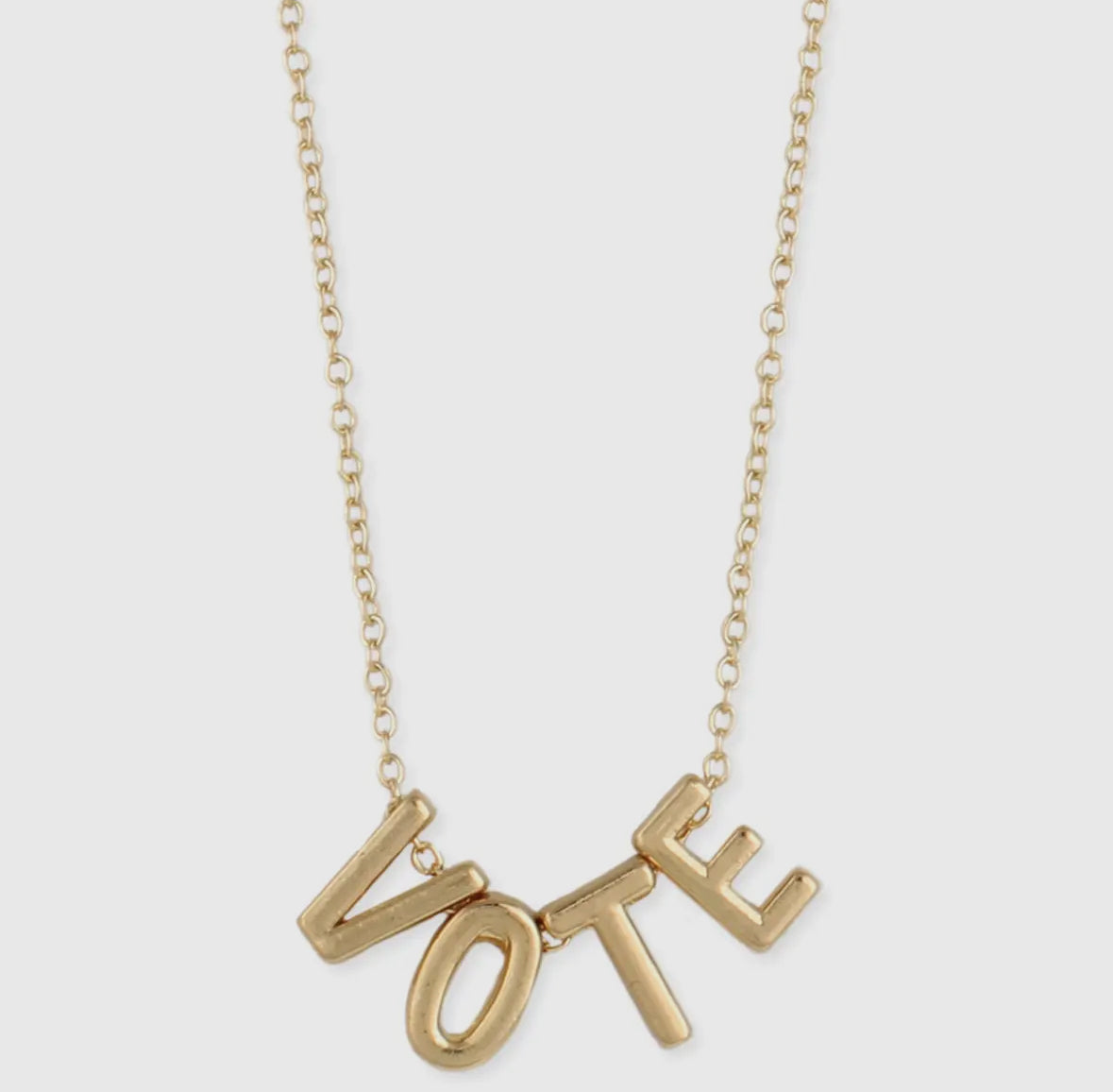 Floating Letter VOTE Necklace