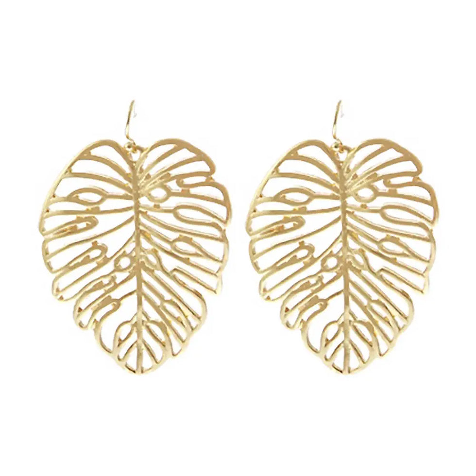 Palm Leave Cut Out Earrings