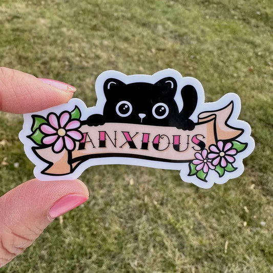 Anxious Kitty Sticker