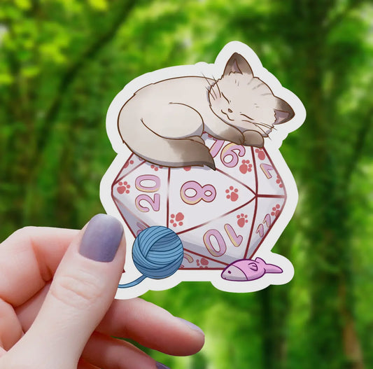 D20 Cat Sticker