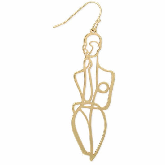 Abstract Nude Gold Earrings